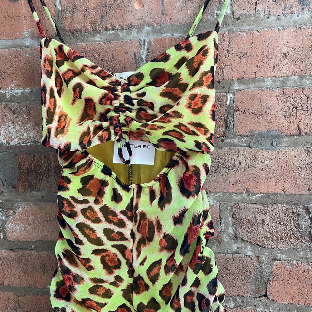 Neon leopard print romper
